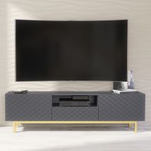 Olivia Furniture - Diamond Luxe tv Unit 180cm - Dark Grey