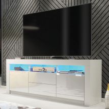 Creative Furniture - tv Unit 160cm White Modern Stand Gloss Doors