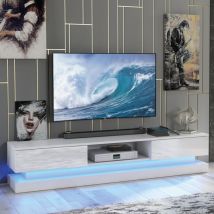 Olivia Furniture - Bloom tv Unit 180cm - White with Gloss Doors & led