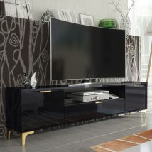 Creative Furniture - Goldline Gloss tv Unit - Black - 200cm