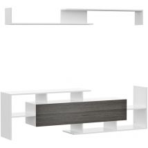 Homcom - tv Unit Cabinet for TVs up to 65 Inches w/ Wall Shelf and Storage Cabinet White - White