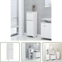 Yoyo - The Living Store Badezimmerschrank Weiß 30x30x95 cm Holzwerkstoff - Badezimmermöbel - Holzschränkchen - Waschtischunterschrank - Stauraum