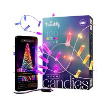 TWINKLY - Guirnalda Vela conectada IP20 6m 100 LEDS RGB cable transparente TWINKLY CANDIES