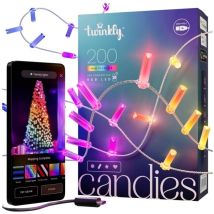 Twinkly - candies Kerzenförmige Lichterkette IP20 12m mit 200 RGB-LEDs, transparentem Draht
