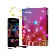 Ghirlanda di stelle connesse IP20 6m 100 led rgb filo trasparente Twinkly candies Twinkly