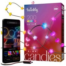 TWINKLY - Guirnalda corazón conectada IP20 12m 200 LEDS RGB cable transparente TWINKLY CANDIES