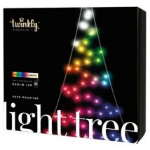 Twinkly - Wall Tree – App-Controlled Artificial Wall Tree with 50 rgb+w (16 Million Colors + Pure Warm White) LEDs. 2 meters. Black Wire. Indoor and