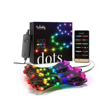 Twinkly - Dots – Guirlande Lumineux Flexible Contrôlé par une Application avec 400 LEDs rgb 20 Mètres. Fil Noir. Intérieure et Extérieure