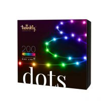 Ghirlanda connessa IP44 10m 200 led rgb filo nero Twinkly dots Twinkly