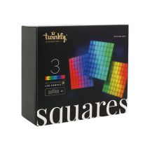 Twinkly - Squares Extensions – Panneaux led Contrôlés par Application avec 64 Pixels rvb Noir. 3 Tuiles d'Extension