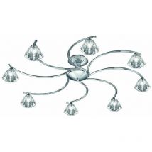 Franklite - Twista 8-light chrome crystal ceiling light