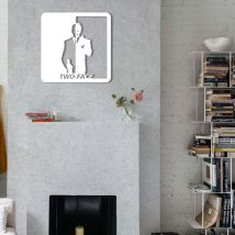 Two-face - Quadro moderno in pvc solido 48 x 48cm - Colore: bianco