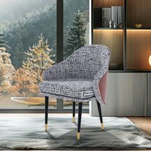 Two-tone Linen Upholstered Dining Chairs (Set of 2) - Grey Brown