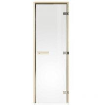 Saunatür DGL 7x21 – 8mm Sicherheitsglas – Espenholzrahmen – Klarglas – Tylö