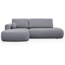 Mobilier Deco - tylan - Canapé d'angle convertible avec coffre effet peau de mouton gris - Angle gauche