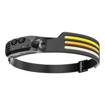 Type-C Rechargeable Silicone Induction Headlights Red White Yellow Running Fishing cob Spotlights