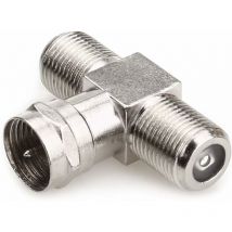 Type Mâle à 2 Femelle 3 Voies Câble Coaxial Splitter Connecteur Adaptateur, f connecteurs satellite connecteurs de câble antenne de télévision