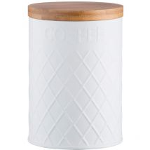 Embossed Living Coffee Storage Canister - White - Typhoon
