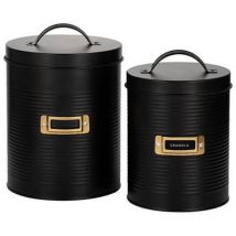 Otto Black Set Of 2 Storage Canisters - Typhoon