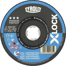 TYROLIT X-LOCK Schruppscheibe Stahl/Niro Premium 125 x 7 mm 2in1 Form 27