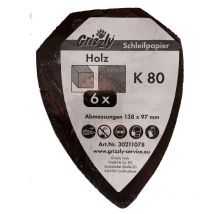 Jeu de feuilles abrasives K80 (6 pièces)