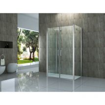 Alphabad - U-Duschkabine romo 90 (Tür) x 90 (Fix) x 195 cm - Klarglas