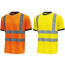 Lot de 3) T-shirt de travail manches courtes haute visibilité glitter - Orange Fluo s