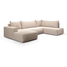 U-Sofa 5-sitzig umbaubar Truhe Bliss Beige