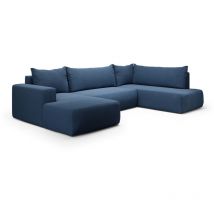 U-Sofa 5-sitzig umbaubar Truhe Bliss Blau