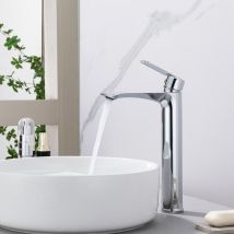 Ubeegol - Robinet Salle De Bain Noir Avec Bec Haut – Mitigeur Monocommande En Acier Inoxydable, Réglage Facile De L'Eau Chaude Et Froide