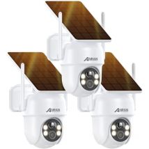 Anran - berwachungskamera außen 2K 3MP hd Überwachungskamera Aussen Akku wlan, Kabllose Überwachungskamera mit integriertem Solarpanel und