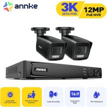 Berwachungskamera Set Intelligentes Dual Licht mit 4 Kameras Nachtsicht E-Mail Alarm Aussen Videoüberwachung Kit app/pc Fernbedienung - Annke