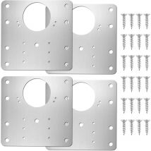 Kit de placa de reparación de bisagras de pcs con 24 tornillos para puertas de armarios, estantes de madera, gabinetes y muebles