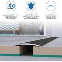 Bergangsprofil 'Eindhoven' / Übergangsschiene, 28 mm, Typ: 05 (Aluminium eloxiert, mittig gebohrt oder selbstklebend)-silber-900-gebohrt