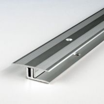 Bergangsprofil / Übergangsschiene Laminat, 'Calgary' , Höhe 7 x15 mm, 33 mm breit, 2-teilig, Aluminium eloxiert, gebohrt-silber-1000