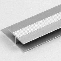 Bergangsprofil / Übergangsschiene Laminat 'Madoc', 8,3 mm Einfassung, 27 mm breit, 1-teilig, Aluminium eloxiert, gebohrt-silber-1000