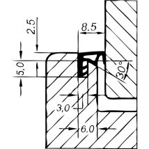 Primo - acf 5891 Überschlagdichtung Dichtung für Fenster Kunststoff beige