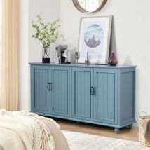 UEV - Buffet Vintage 4 Portes, Commode Bahut, Vaisselier en Bois, Meuble Salle à Manger Latéral, Fabriquer en mdf et Bois de Pin, 157 x 41 x 81cm,