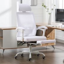 UEV - Ergonomischr Bürostuhl aus Mesh, Schreibtischstuhl mit Fußstütze, Drehstuhl mit Verstellbarer Kopfstütze Lendenwirbelstütze, höhenverstellbar