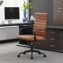 Chaise de Bureau Ergonomique, Chaise de Bureau Moderne avec roulettes, Hauteur Réglable, avec Accoudoirs, Capacité de Poids Jusqu'à 150kg, en Cuir