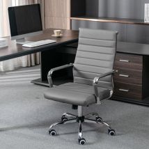 Chaise de Bureau Ergonomique Moderne avec roulettes, Chaise de Bureau en Cuir pu avec Accoudoirs, Hauteur Réglable, Capacité de Poids jusqu'à 150kg,