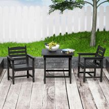 UEV - Gartenmöbel-Set 3 teilig - 2 Stühle und 1 Tisch, Outdoor Möbel Gartenset Gartengarnitur Sitzgarnitur aus hdpe Für Garten Terrasse Draußen