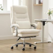 UEV - Sedia da Ufficio Ergonomica, Con Cuscino Lombare, Comodi Cuscini e Schienale a Doppio Strato, Poggiapiedi, Girevole, Inclinabile Fino a 150°,