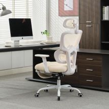 UEV - Sedia da Ufficio Ergonomica, Poltrona con Poggiatesta e Poggiapiedi, Braccioli 3D, Supporto Lombare, Altezza Regolabile, Portata Fino a 150 kg,