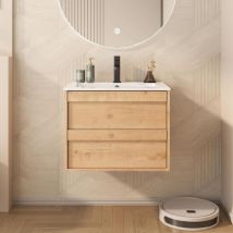 UEV - Waschtisch mit Unterschrank, Waschbeckenunterschrank 60cm hängend, mit Soft-Close-System, Waschplatz, Aufsatzwaschbecken, Badezimmmer Möbel für