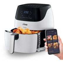 AF5100 White Phantom Friggitrice ad Aria Bianca, Air Fryer wifi, Ricettario e Controllo via app o con Schermo Tattile, 5 l, 8 Programmi, 1500 w,