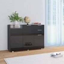 Youthup - inlife Buffet Noir brillant 107 x 35 x 76 cm - Noir