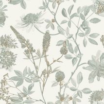 Ugepa Floral Leaf Naturistic Sage Green Wallpaper Metallic Gold Paste The Wall