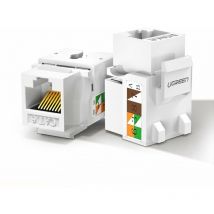 Keystone Ethernet Cat 5e 8P8C RJ45 100 Mbit/s 568A/B selbstverriegelnde Buchse weiß - Ugreen