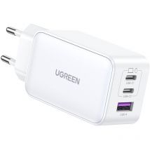 Nexode USB-A+2USB-C 65W GaN Tech Fast Charger White (15334) - Ugreen